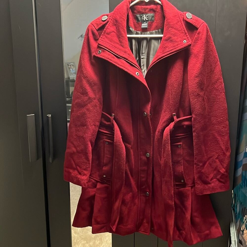 Dark red/maroon CK wool jacket‎ calvin klein size small